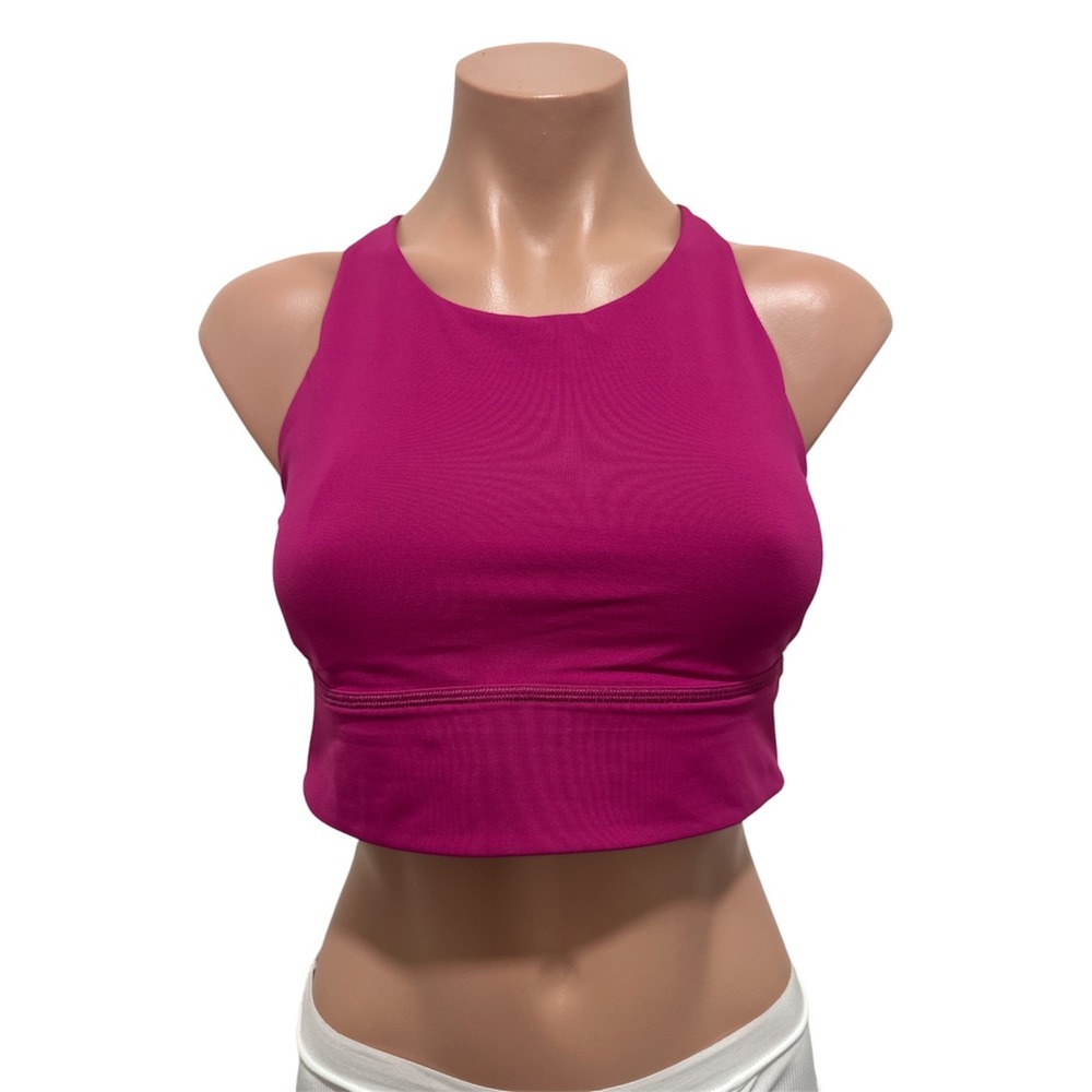 Lululemon Free To Be Serene Bra Womens 10 Raspberry High Neck Long Line Wild